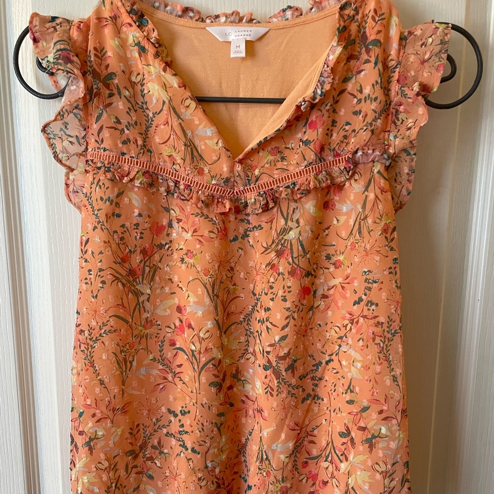 Lauren Conrad orange ruffle top